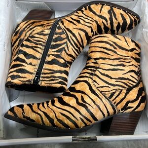 Tiger print booties